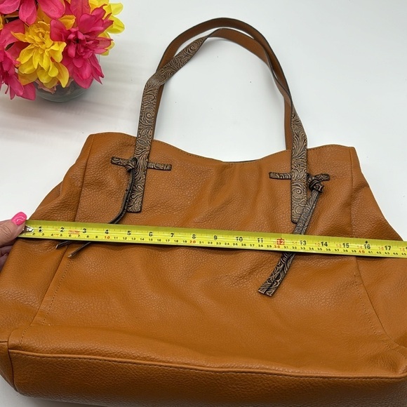 Darcy Marks London Carmel Color Leather Tote Bag TOT5608 - Picture 7 of 16